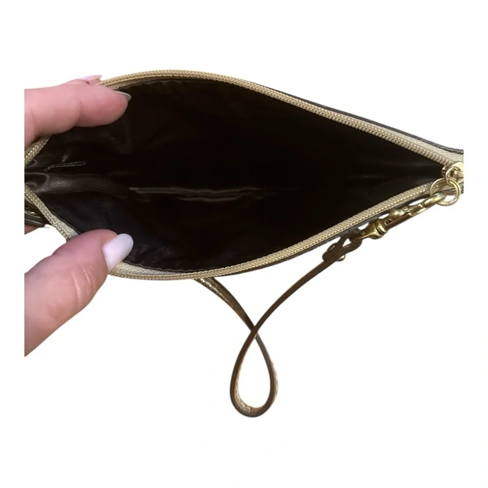 COACH Tan Wristlet Clutch